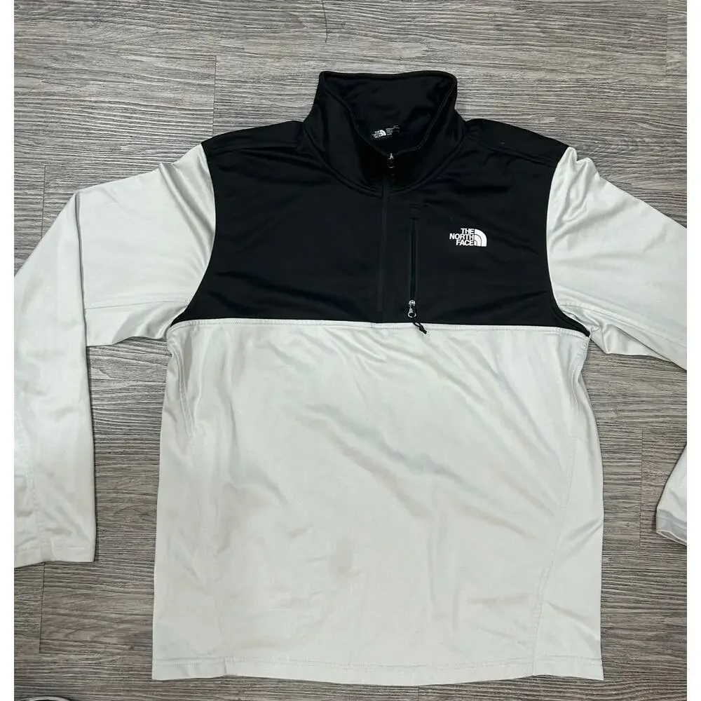 The North Face 1/4 Zip Pullover Jacket Mens Large Black Gray Colorblock Outdoor